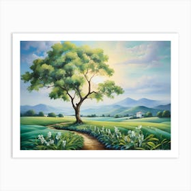 Tree In The Field 1 Art Print