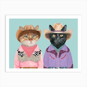 Cowboy Cats 15 Art Print