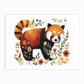 Little Floral Red Panda 1 Art Print