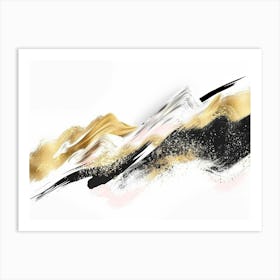 Abstract Gold And Black Painting 49 Art Print