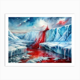 A Poster Featuring The Blood Falls Of Antarctica Art Print