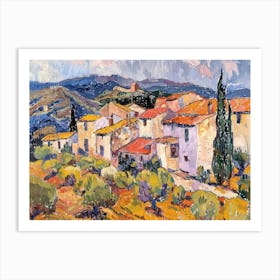 Village Daydreams Painting Inspired By Paul Cezanne Art Print