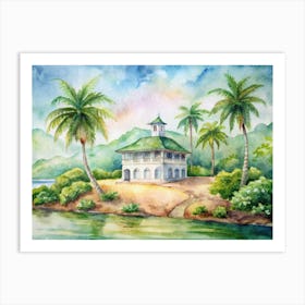 House By The Water Art Print