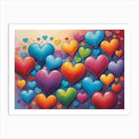 Hearts Of Love 2 Art Print