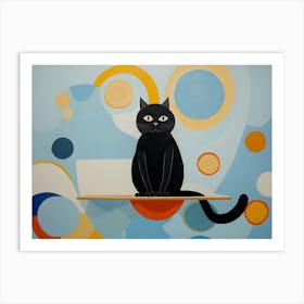 Cat On A Shelf 1 Art Print