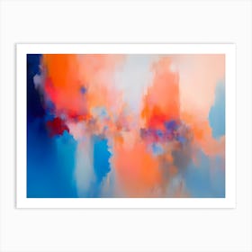 Abstract Painting Aqua Citrus Art Print