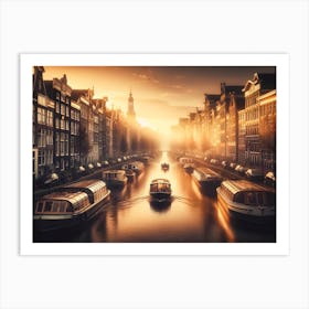 Sunset In Amsterdam Art Print