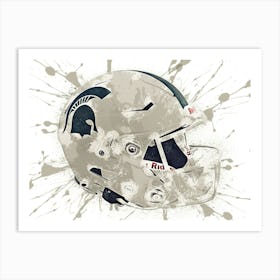 Michigan State Spartans NCAA Helmet Poster Art Print