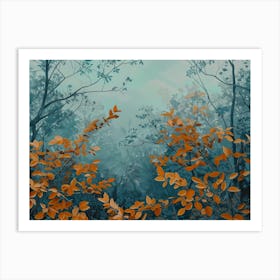 Autumn Leaves In The Forest 1 Art Print