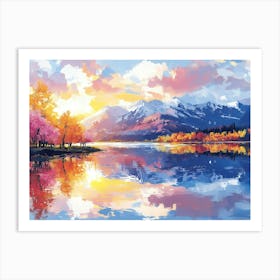 Sunset By The Lake 9 Art Print