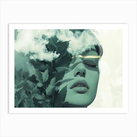 Ethereal Green Woman Art Print