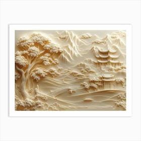 Beautiful Chinese Landscape 3d 6 Art Print