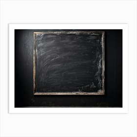 Black Chalkboard Serves As An Abstract Backdrop Horizontal In Orientation Its Texture Showcasing T (4) Art Print