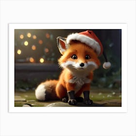 Christmas Fox Art Print