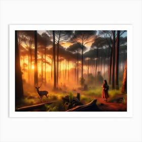 Deer In The Forest Art Print