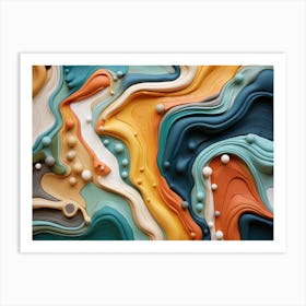 Abstract Abstract Painting. Sculpting Simplicity: Abstract Natural Order in Polymer Clay. Art Print