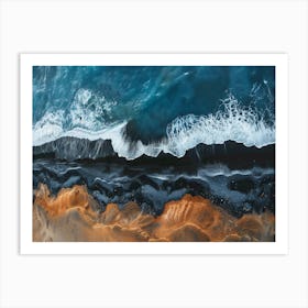 Ocean Waves in Iceland Art Print