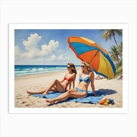 Chilling at the Beach Art Print