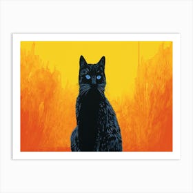 Cat With Blue Eyes Art Print