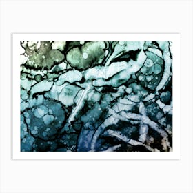 Watercolor Abstraction Blue Sea 4 Art Print