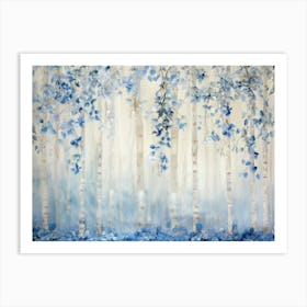 Blue Birch Trees Art Print