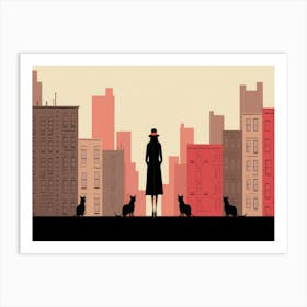 Cat In The City 1 Art Print