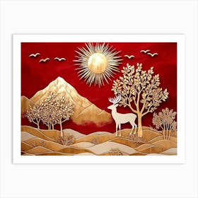 Deer In The Forest 10 Art Print