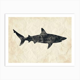 Grey Shark Silhouette 7 Art Print