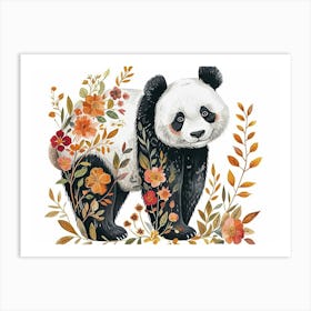 Little Floral Giant Panda 4 Art Print