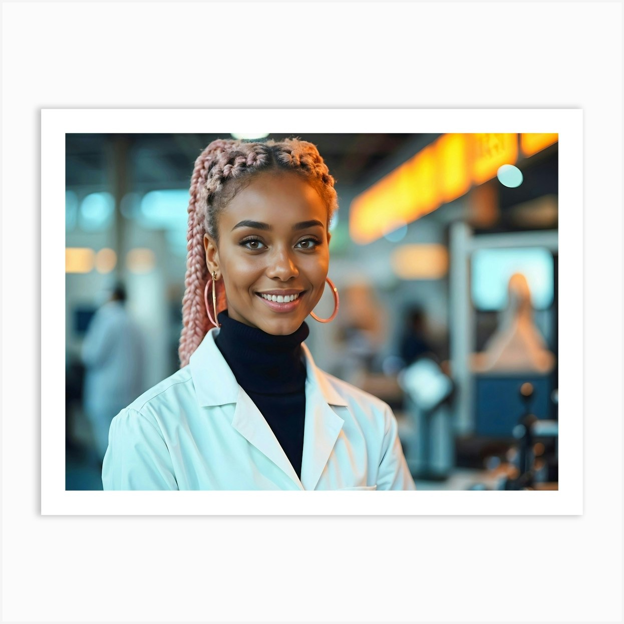 Woman In Lab Coat Art Print by KarloCuris