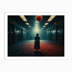 Girl In The Hallway Art Print