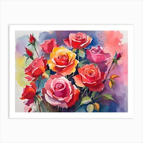 Roses In A Vase 2 Art Print