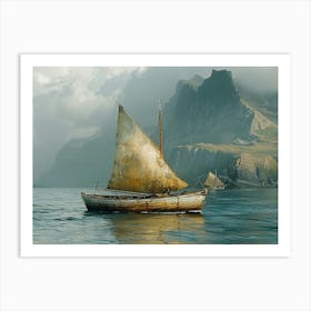 Old Boat In The Sea Art Print