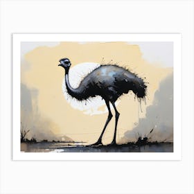 Early morning bird Ostrich in africa Art Print