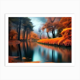 Autumn River By Daniel Kozlov Art Print