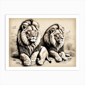 Lions 2 Art Print