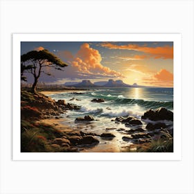 Sunset At The Beach 2 Art Print