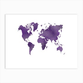 World Map Watercolor 2 Art Print