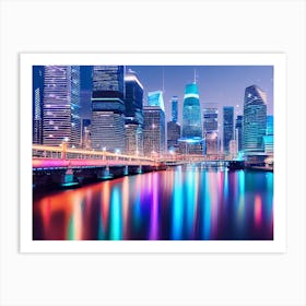 Cityscape At Night 5 Art Print