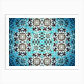 Abstraction Blue Watercolor And Alcohol Ink Pattern And Texture Art Print