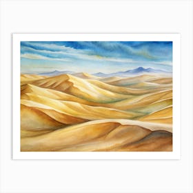 A Representation Of Sand Dunes Creating Natural Wa Art Print