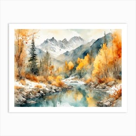 Mountain River 1 40x30in 12000x9000px 51 Art Print