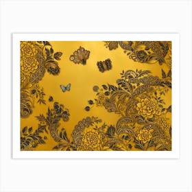 Gold And Butterflies Art Print