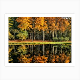 Serene Autumn Reflections 37 Art Print