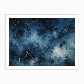 Blue Sky With Stars Art Print