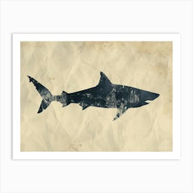Great White Shark  Grey Silhouette 6 Art Print