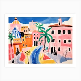 Rome Italy Cute Watercolour Illustration 3 Art Print