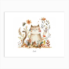 Little Floral Cat 4 Poster Art Print