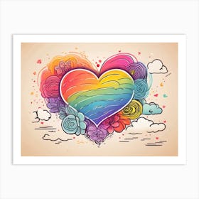 Rainbow Heart 2 Art Print