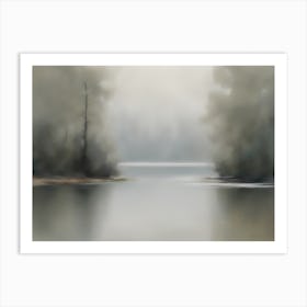 Misty Lake Abstract Art Print